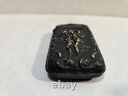 Vintage Silverplate Art Nouveau Dansant Chair Femme Correspondant Étui Sûr Vesta