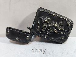 Vintage Silverplate Art Nouveau Dansant Chair Femme Correspondant Étui Sûr Vesta