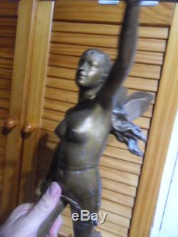 Vintage Statue Femme Fée Nu Art nouveau Fantastique Elfe Ailé Nymphe naked fairy