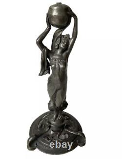 WMF Sculpture Femme Porteuse Étain Art Nouveau Jugendstil Sécession Viennoise