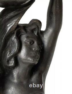 WMF Sculpture Femme Porteuse Étain Art Nouveau Jugendstil Sécession Viennoise