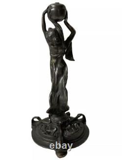 WMF Sculpture Femme Porteuse Étain Art Nouveau Jugendstil Sécession Viennoise