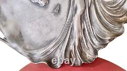 WMF plat en métal argenté à décor de femme fleur ART NOUVEAU ÉPOQUE 1900