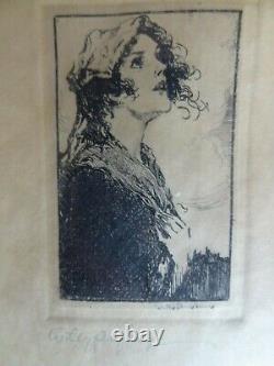 Willy Pogany gravure originale signée femme art nouveau