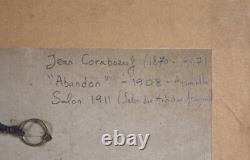 XXe 1908 Abandon Jean CORABOEUF Estampe / Lithographie FRANCE Femmes CURIOSA ART