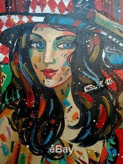 Yuri DENISSOV (Jeune femme au chapeau) art moderne, Huile sur toile