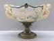 -superbe Coupe /pied Barbotine Art Nouveau Anses 2 Femmes Ailees A Restaurer D