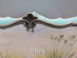 -superbe Coupe /pied Barbotine Art Nouveau Anses 2 Femmes Ailees A Restaurer D