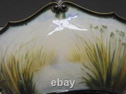 -superbe Coupe /pied Barbotine Art Nouveau Anses 2 Femmes Ailees A Restaurer D
